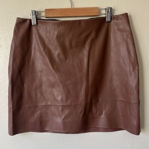 Shinestar faux leather brown mini skirt